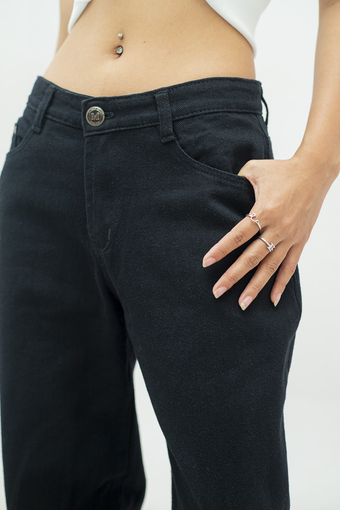 Mode23 Straight Fit Black Jeans